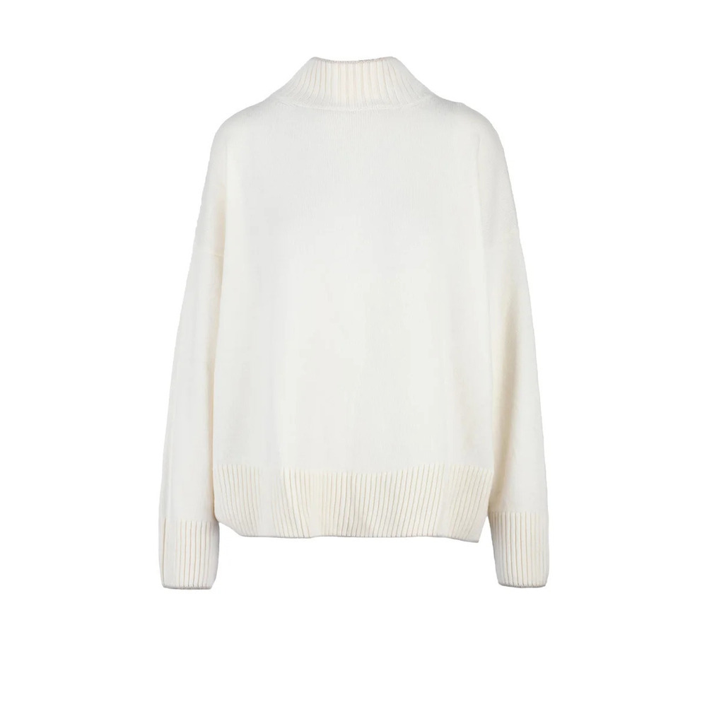 ELEVENTY Womens Cashmere Mock Neck Pullover - White